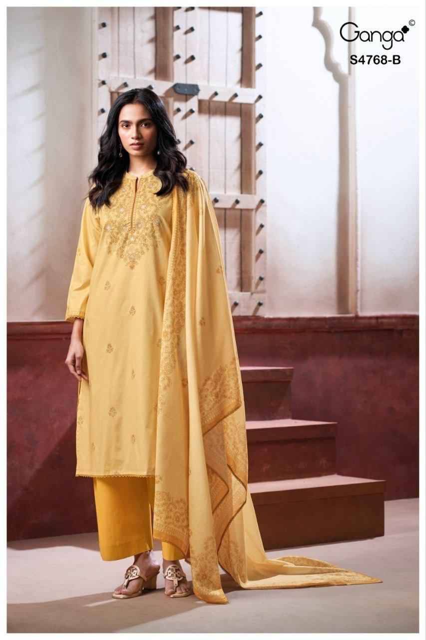 GRISHMA 4768 Series By Ganga Fashion Beautiful Festive Suits Stylish Colorful Fancy Casual Wear & Ethnic Wear PREMIUM COTTON Dresses At Wholesale Price
